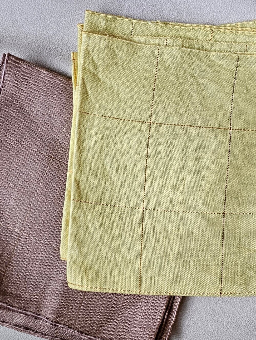 Vintage Linen Napkins  Windowpane Design